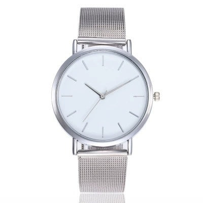 Popular Mesh Band No-Digit Three-Scale Women's Quartz Watch