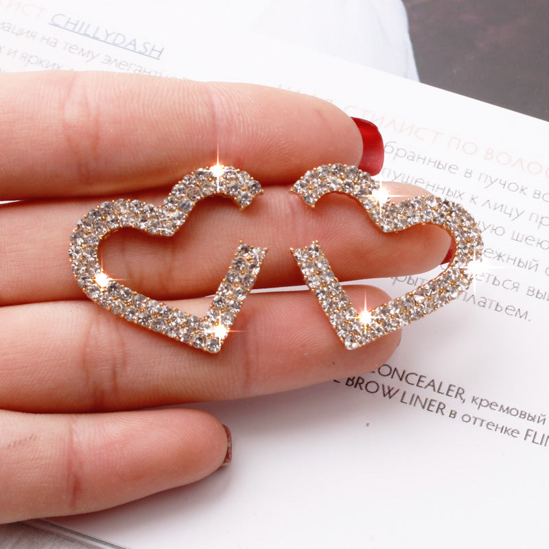 Diamond love earrings