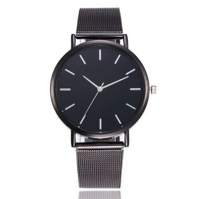 Popular Mesh Band No-Digit Three-Scale Women's Quartz Watch