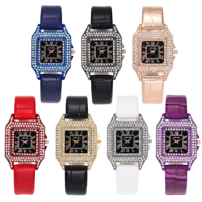 Small Square Starry Sky Womens Watch Large Dial