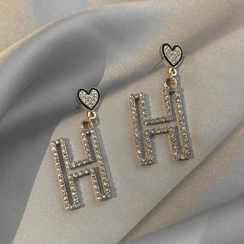 Letter stud earrings women