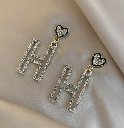 Letter stud earrings women