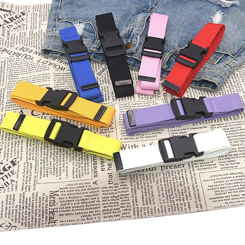 Plastic button head buckle canvas belt fashion