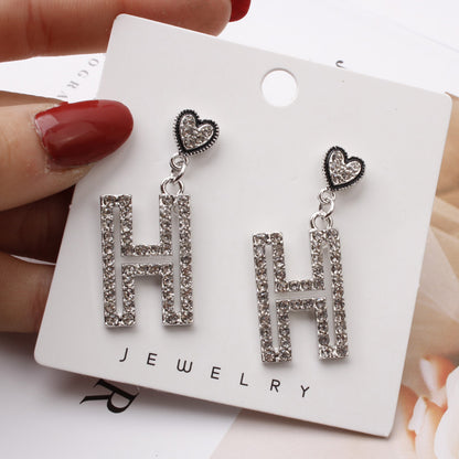 Letter stud earrings women