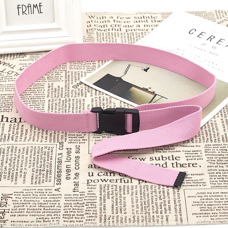 Plastic button head buckle canvas belt fashion