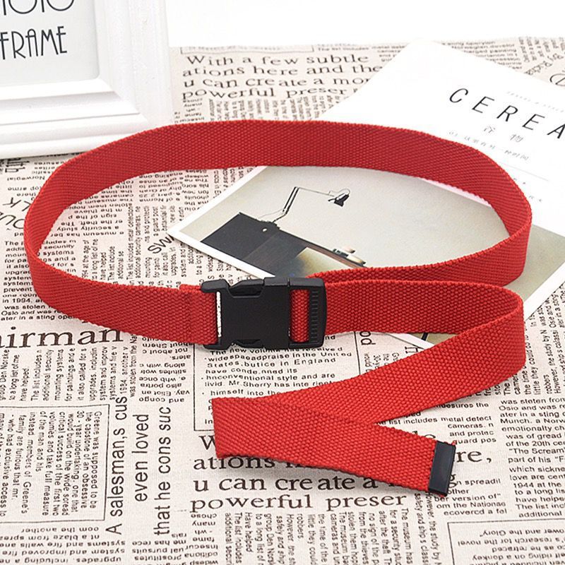 Plastic button head buckle canvas belt fashion