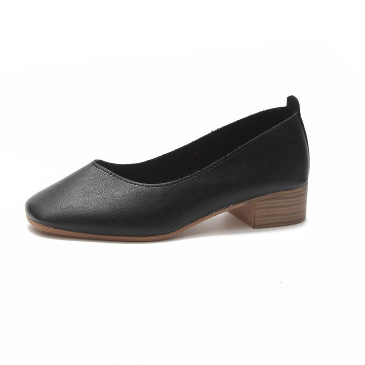 Medium heel retro women's shoes