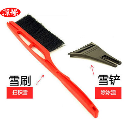 Deicing shovel with brush