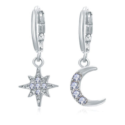 Shopee asymmetrical star and moon earrings