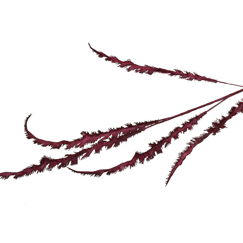 Simulation 5-pronged large silvergrass colored leaves and line sword leaves