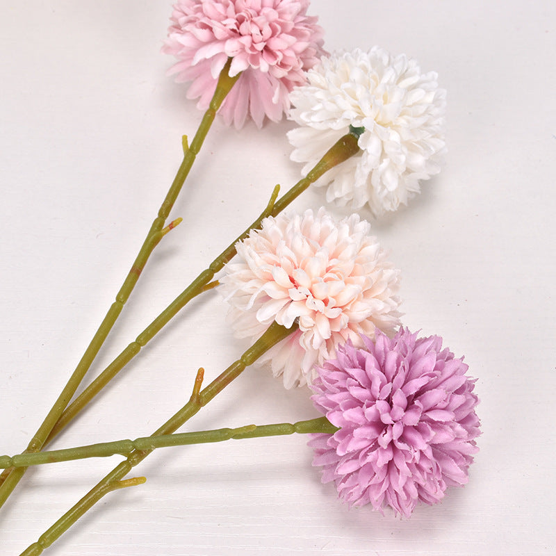 Crisantemo de bola pequeña de diente de león de flor artificial de una sola cabeza 