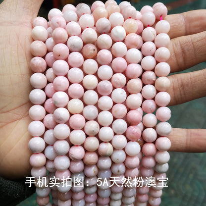 Pink opal loose beads jewelry accessories DIY