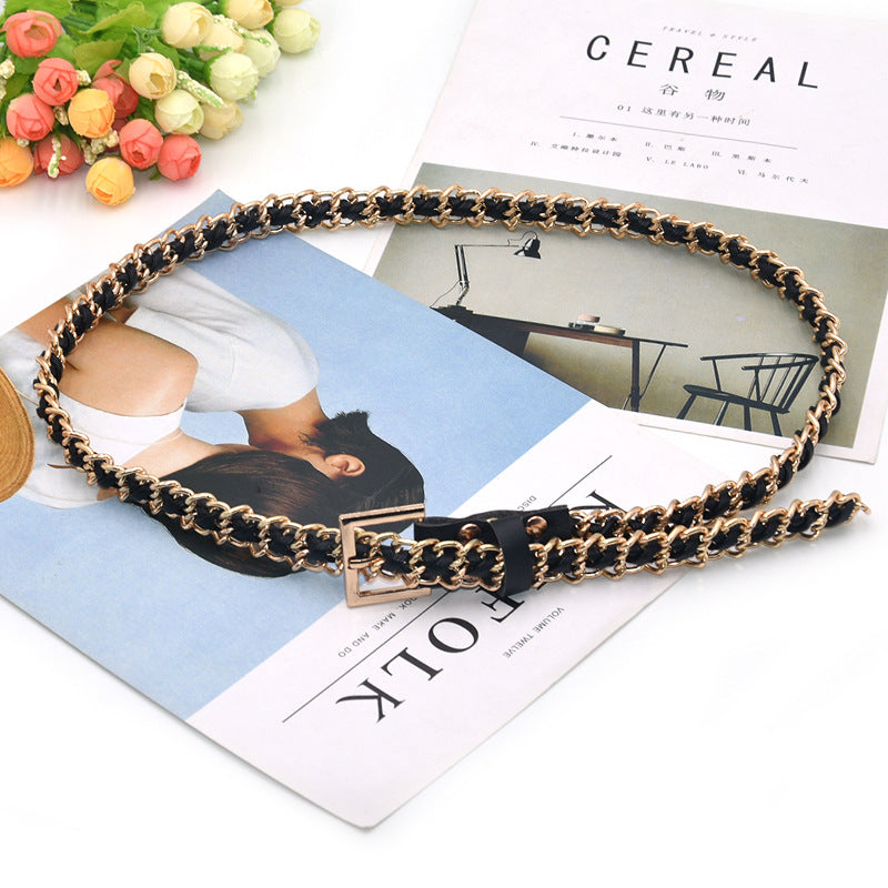 Thick metal chain belt