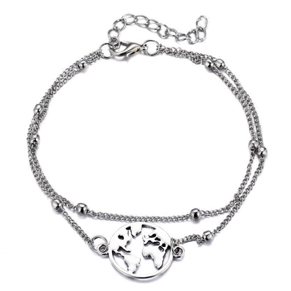 Women's anklet bracelets set