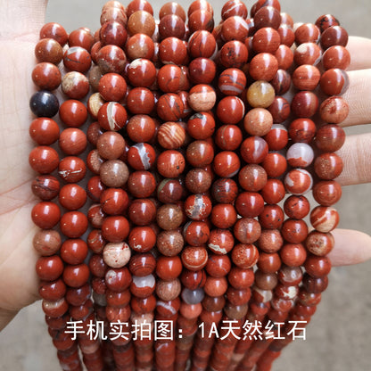 Red stone loose beads DIY red jasper round beads