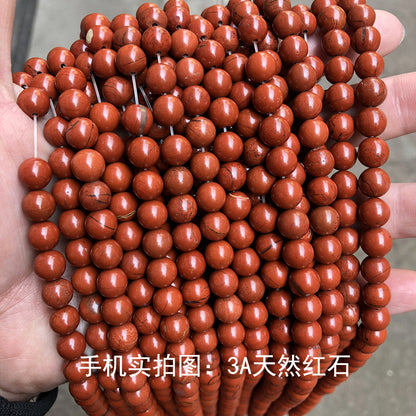 Red stone loose beads DIY red jasper round beads