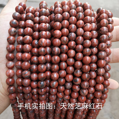 Red stone loose beads DIY red jasper round beads