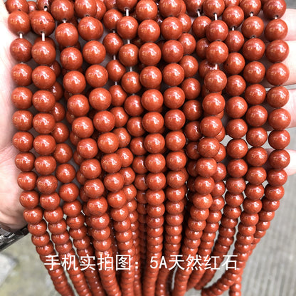 Red stone loose beads DIY red jasper round beads