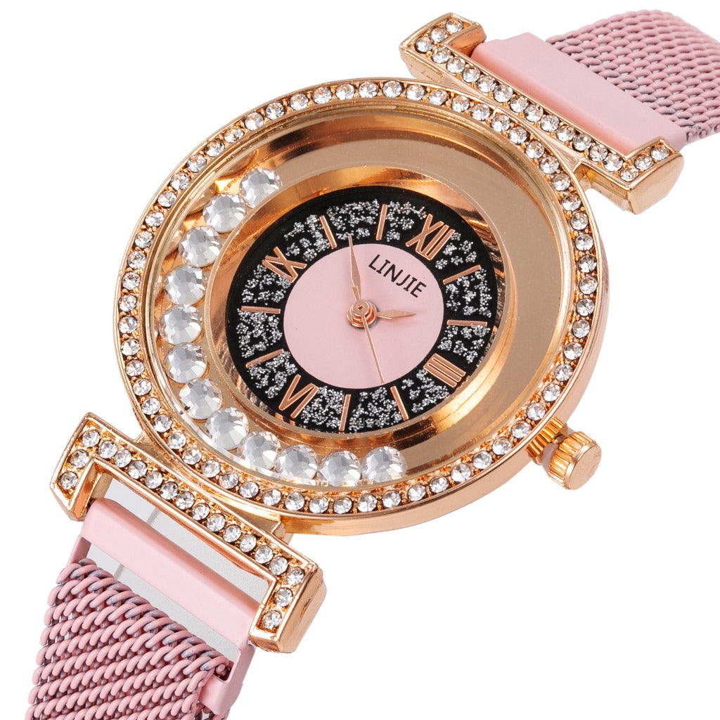 Reloj de lujo para mujer con diamantes incrustados, minimalista y elegante 