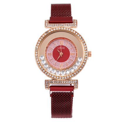 Reloj de lujo para mujer con diamantes incrustados, minimalista y elegante 