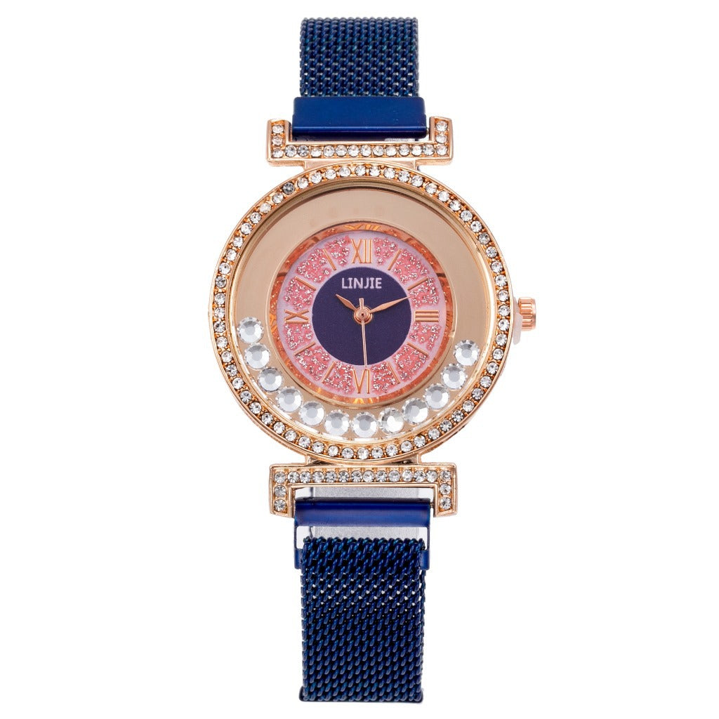 Reloj de lujo para mujer con diamantes incrustados, minimalista y elegante 