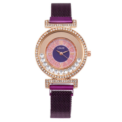 Reloj de lujo para mujer con diamantes incrustados, minimalista y elegante 