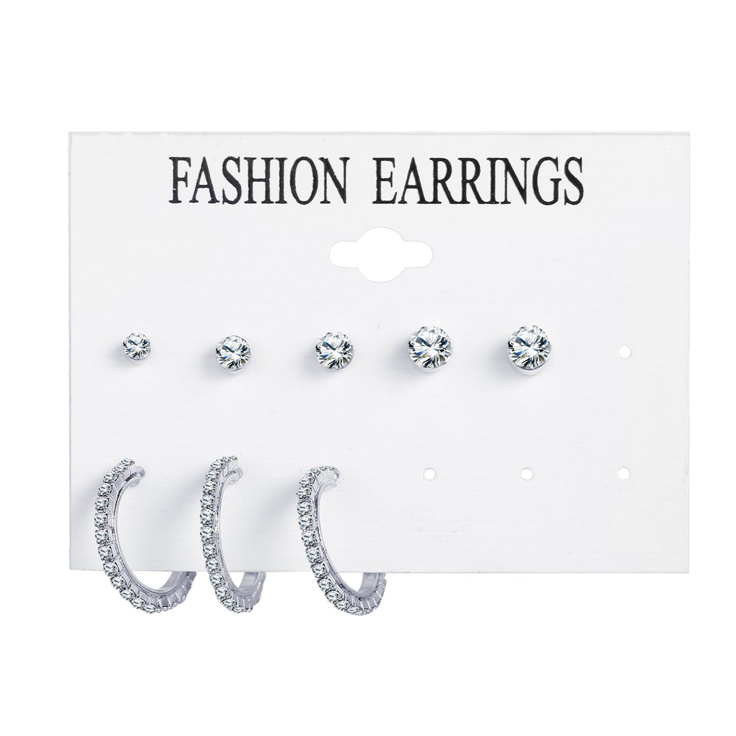 8-piece set of creative retro simple metal earrings