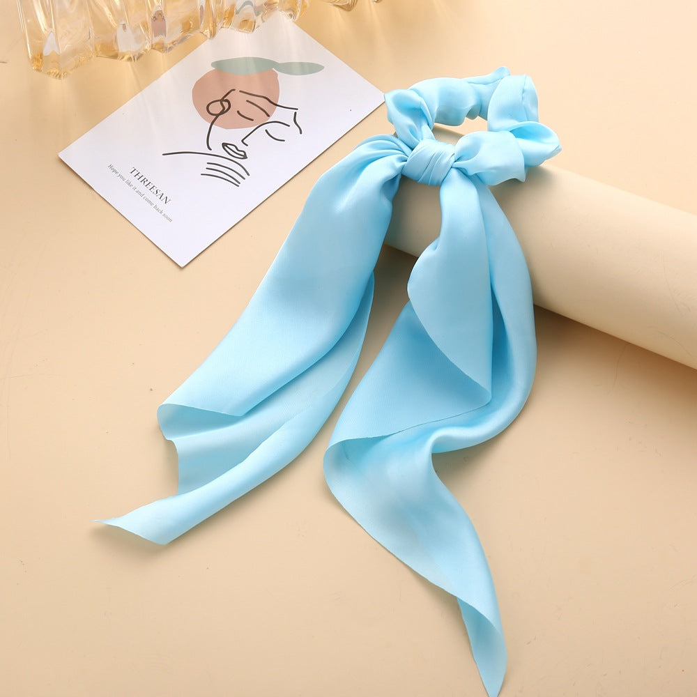 Solid color silky square scarf headband