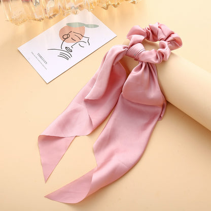 Solid color silky square scarf headband