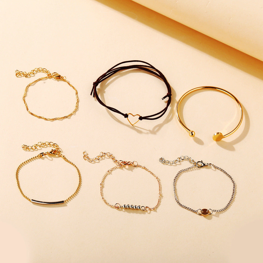 Love Bead Bracelet Set 6 Pieces