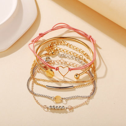 Love Bead Bracelet Set 6 Pieces