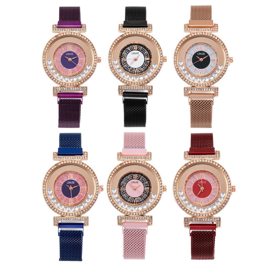 Reloj de lujo para mujer con diamantes incrustados, minimalista y elegante 