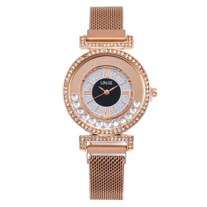 Reloj de lujo para mujer con diamantes incrustados, minimalista y elegante 