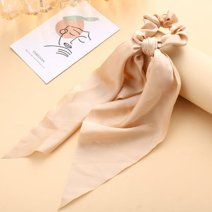 Solid color silky square scarf headband