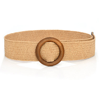 5CM wide wood buckle waist seal versatile