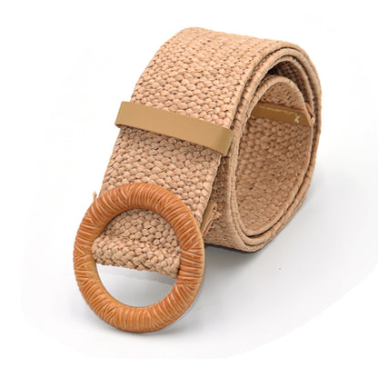 5CM wide wood buckle waist seal versatile