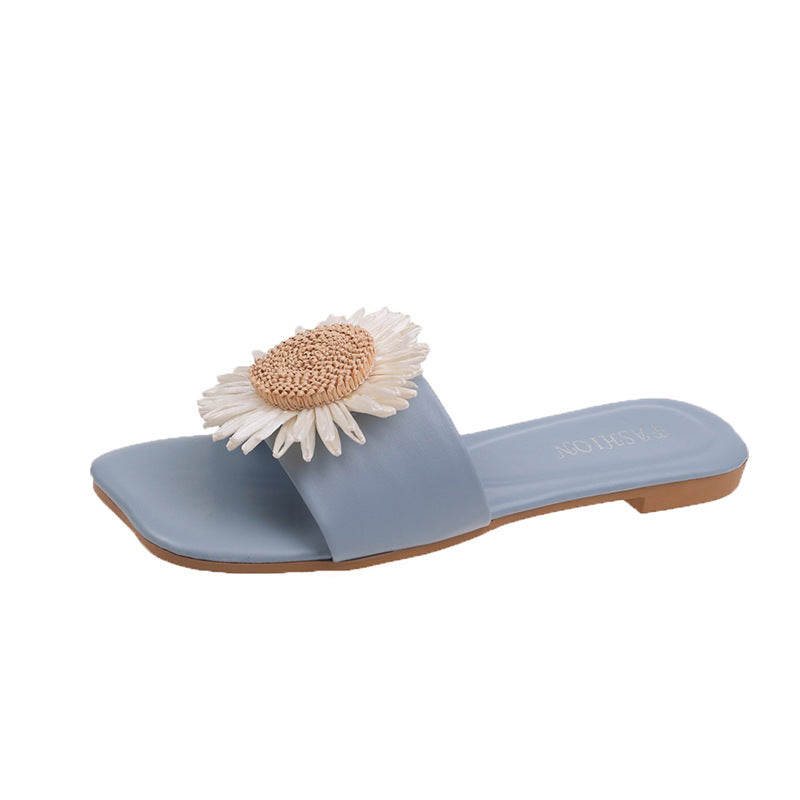 Flat-bottomed flower slippers