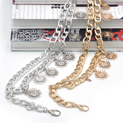 Versatile geometric waist chain, metal