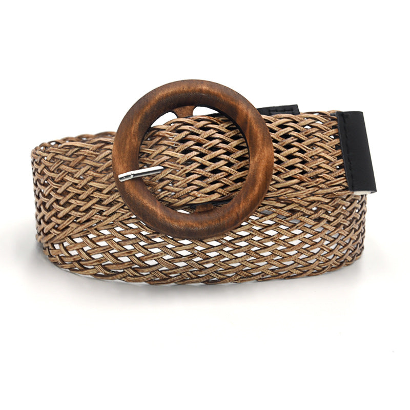 Cotton and linen wind woven belt women