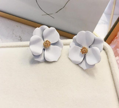 Colored flower earrings for women