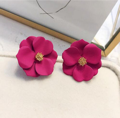 Colored flower earrings for women