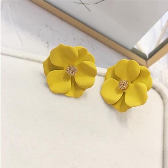 Colored flower earrings for women