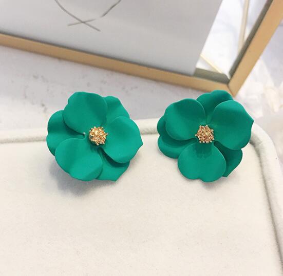 Colored flower earrings for women