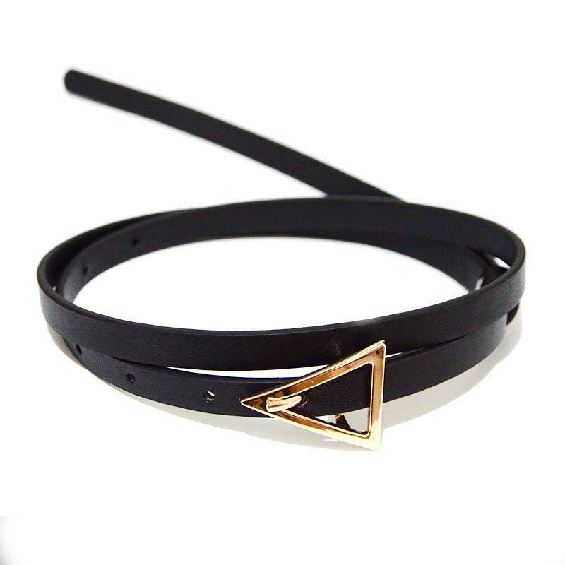 Triangular alloy pin buckle thin PU belt