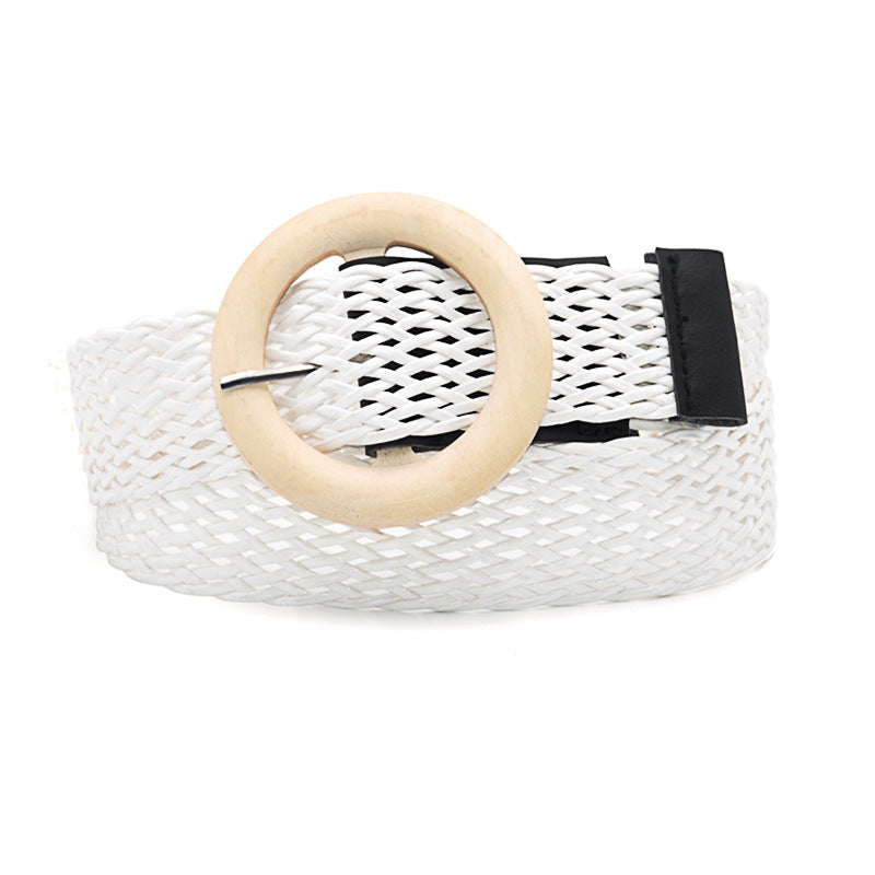 Cotton and linen wind woven belt women