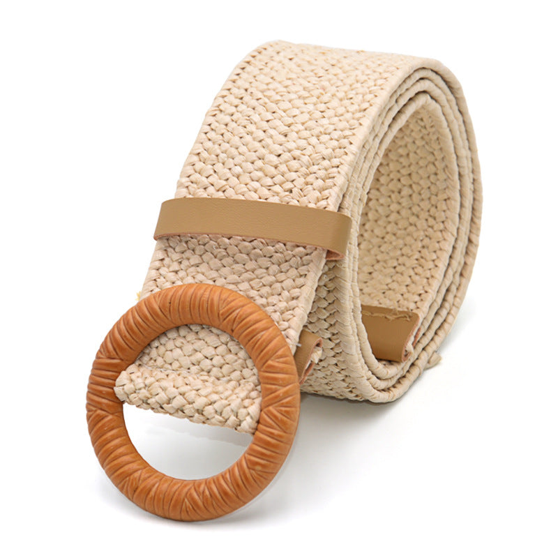 5CM wide wood buckle waist seal versatile