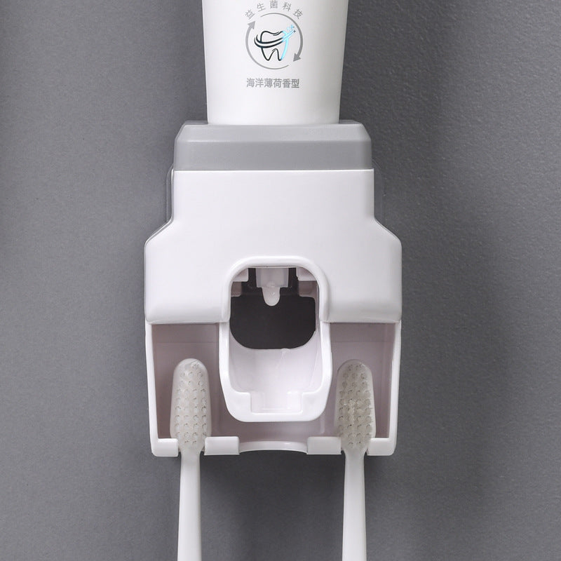 Toothpaste Dispenser Wall Mounted Toothbrush Holder