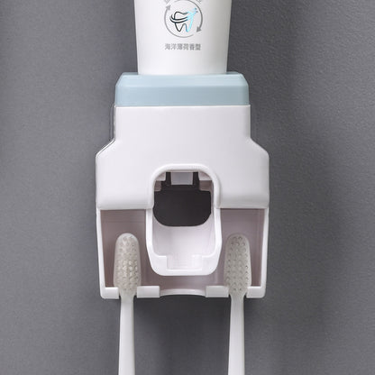 Toothpaste Dispenser Wall Mounted Toothbrush Holder