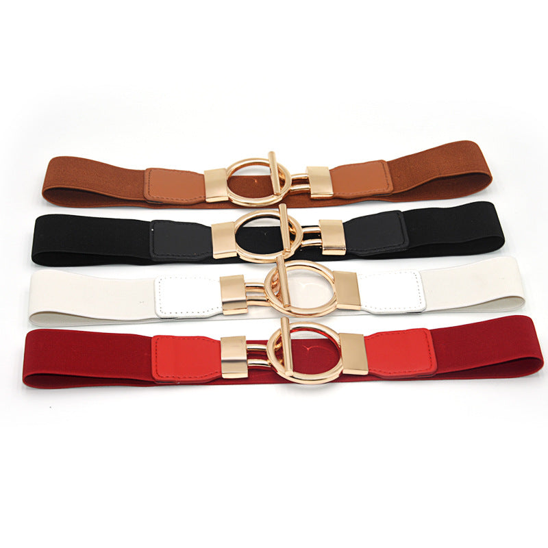 Elastic Wide Belt Women's Ring