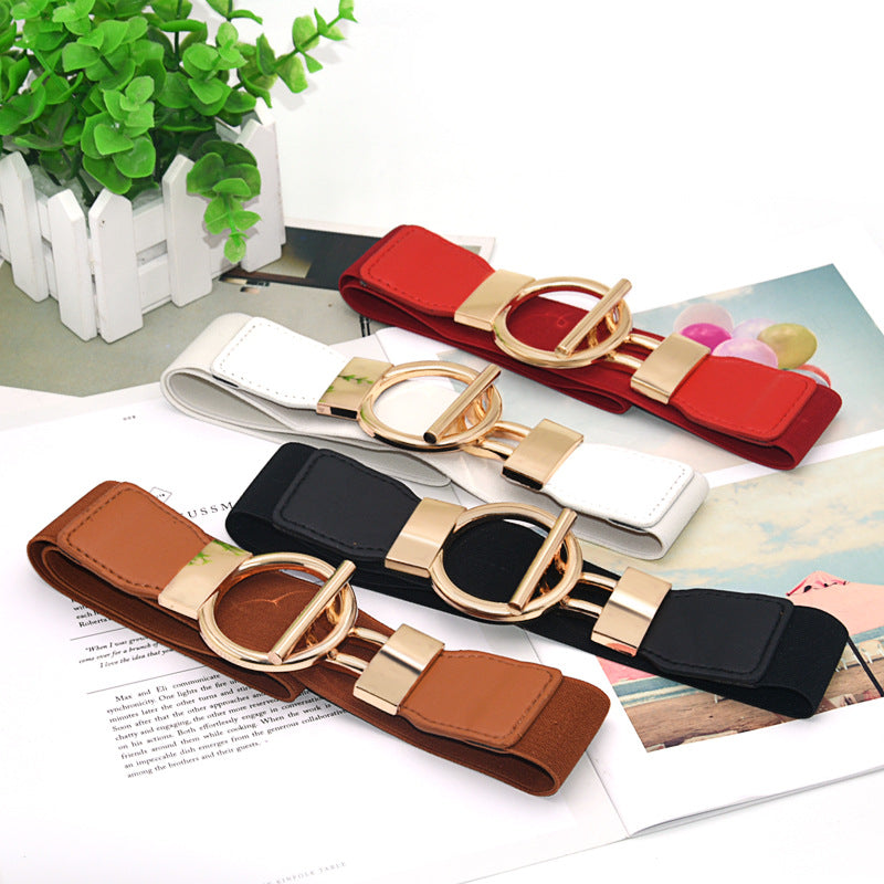 Elastic Wide Belt Women's Ring